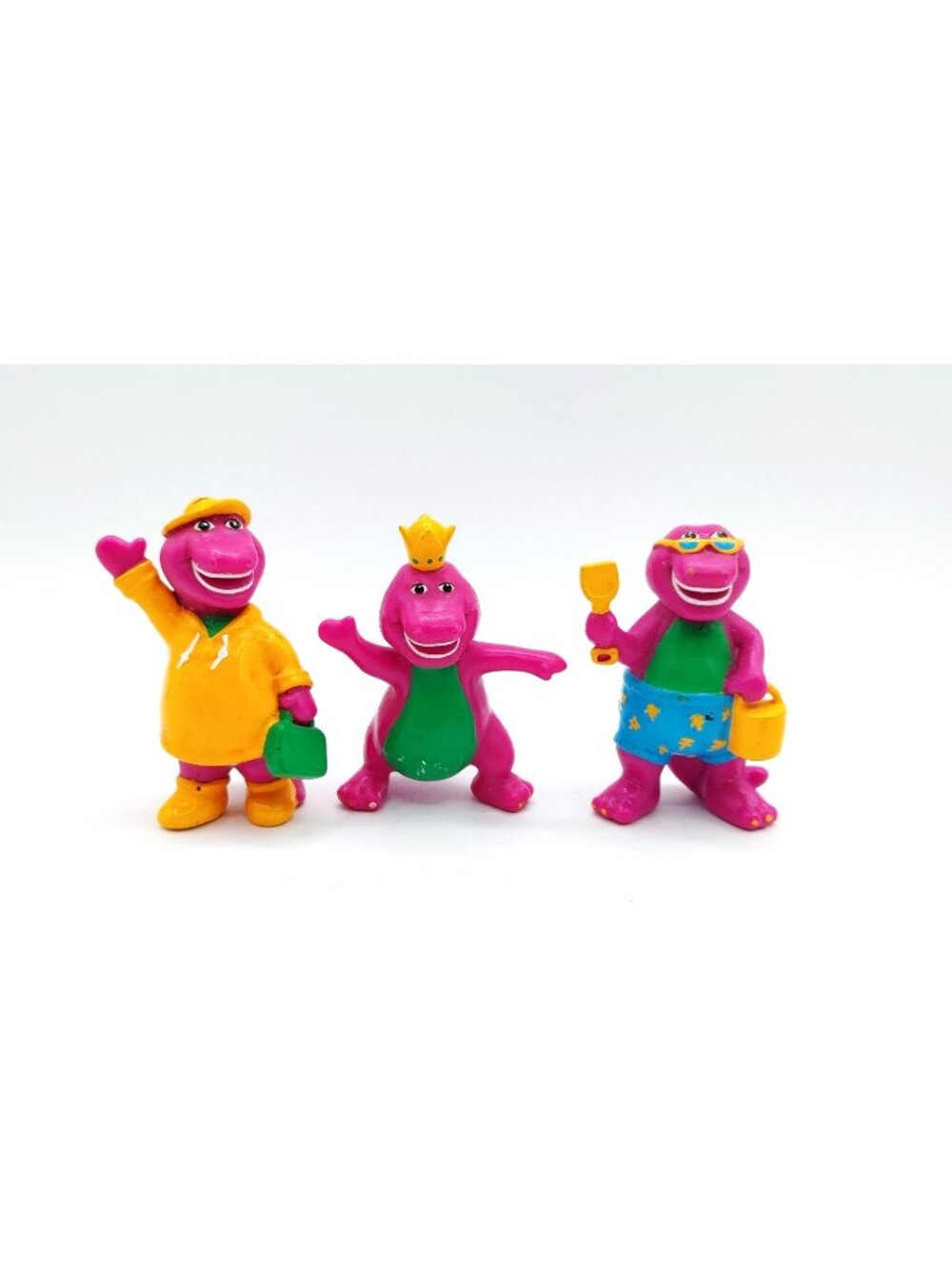 Vintage Barney the Dinosaur & Friends PVC FIGURES Cake Toppers Lot Of 3